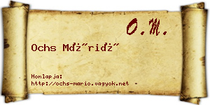 Ochs Márió névjegykártya